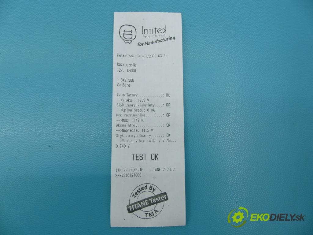 Vw Bora 1.6 SR 101 HP manual 74 kW 1595 cm3 4- štartér CS1062 (Štartéry)