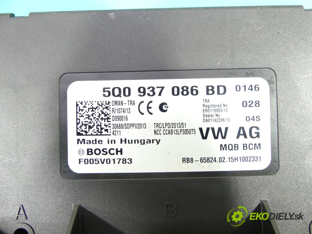 Vw Passat B8 2014 - 2.0 tdi 150 HP manual 110 kW 1968 cm3 5- modul riadiaca jednotka 5Q0937086BD (Ostatné)