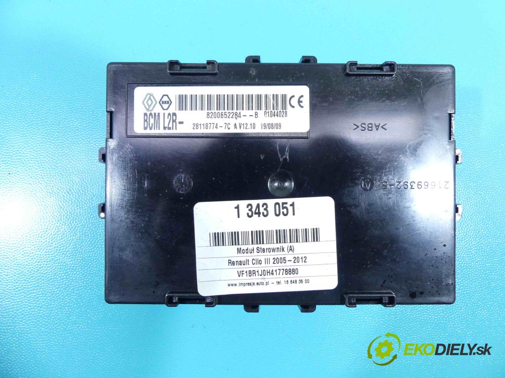 Renault Clio III 2005-2012 1,2.0 16V 75 HP manual 55 kW 1149 cm3 5- modul riadiaca jednotka 8200652284B (Ostatné)