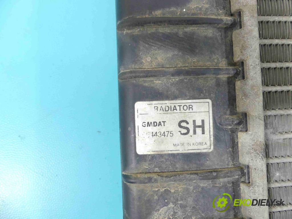 Chevrolet Aveo T200 2003-2008 1,2.0 8V 72 HP manual 53 kW 1150 cm3 5- chladič voda: 96443475 (Chladiče vody)