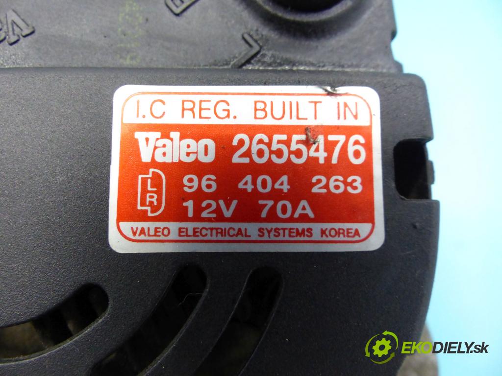 Chevrolet Aveo T200 2003-2008 1,2.0 8V 72 hp manual 53 kW 1150 cm3 5- Alternator 2655476 (Alternátory)