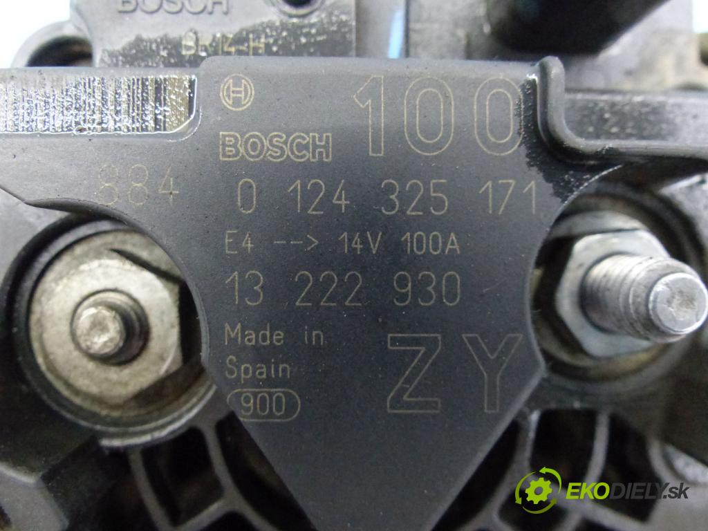 Opel Meriva A 2002-2010 1.4 16V 90 hp manual 66 kW 1364 cm3 5- Alternator 0124325171 (Alternátory)