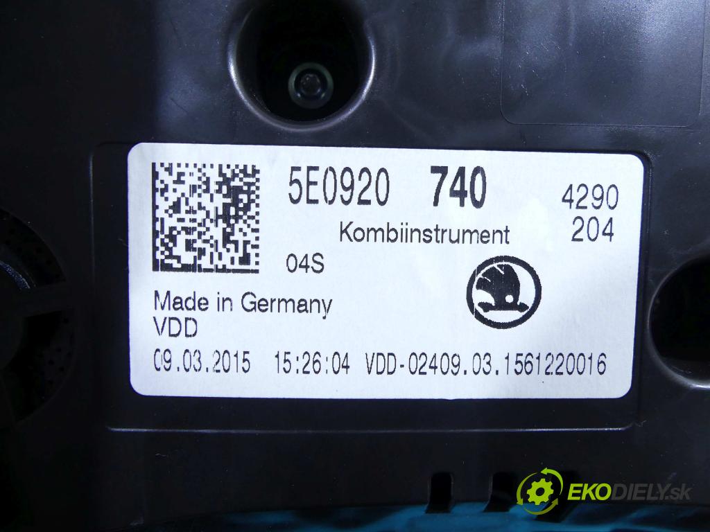 Skoda Octavia III 2013- 1.4 tsi 140 HP manual 103 kW 1395 cm3 5- prístrojovka/ budíky 5E0920740 (Prístrojové dosky, displeje)