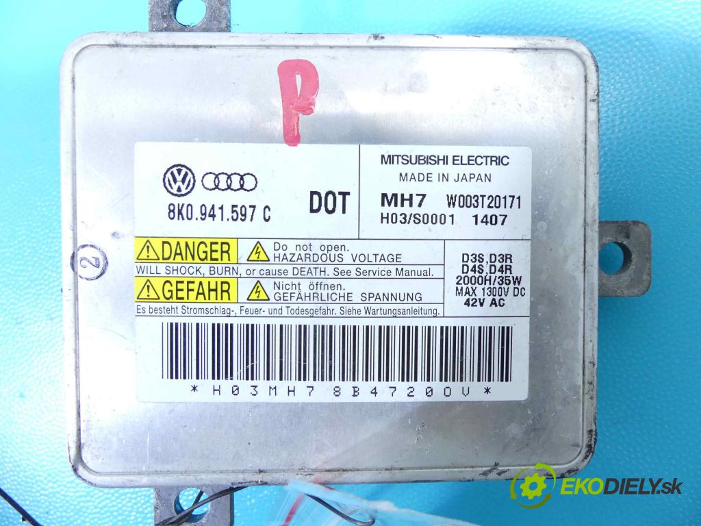 Audi A5 8T 2007-2016 3.0 V6 TDI 239KM automatic 176 kW 2967 cm3 5- střídač: xenon 8K0941597C (Riadiace jednotky xenónu)