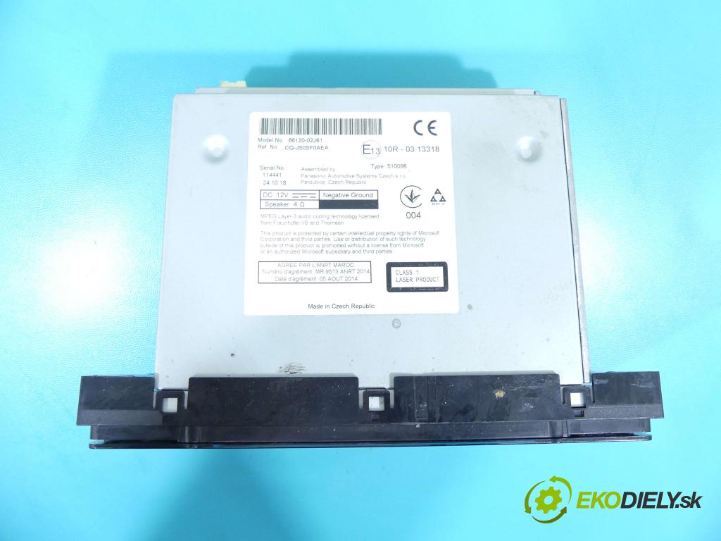 Toyota Auris II 2012-2018 1.6 16V 132  HP manual 97 kW 1598 cm3 5- Radio originál 86120-02J61