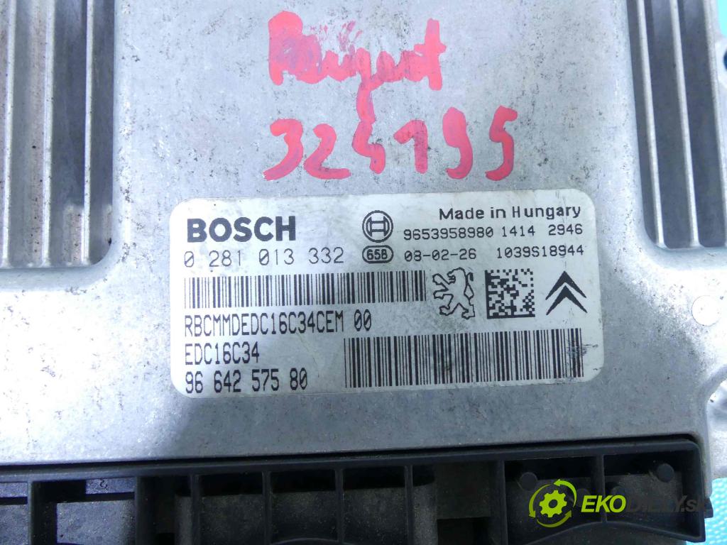 Peugeot 308 I 2007-2013 1.6 hdi 90 hp manual 66,2 kW 1560 cm3 5- řídící jednotka motoru 0281013332