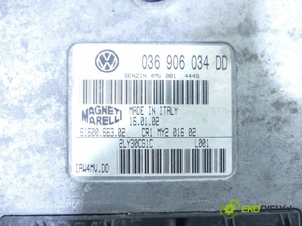 Vw Polo IV 9N 2001-2009 1.4 16V 75 hp manual 55 kW 1390 cm3 5- řídící jednotka motoru 036906034DD