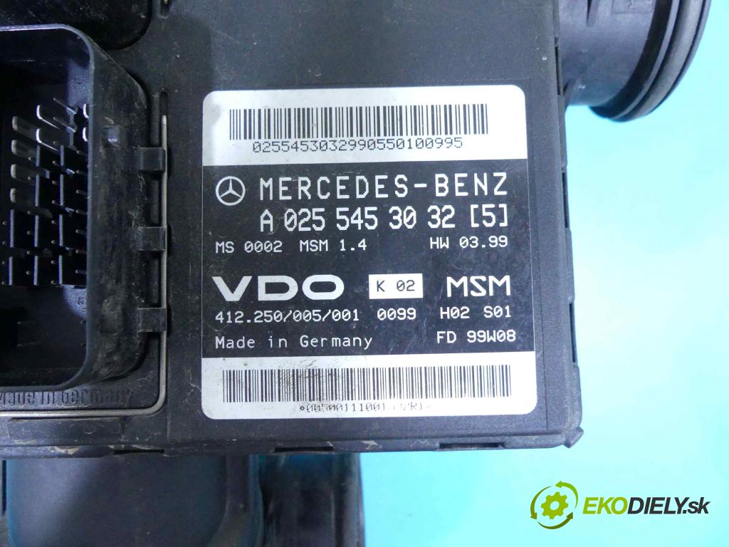 Mercedes A W168 1997-2004 1.4 82 hp manual 60 kW 1397 cm3 5- řídící jednotka motoru A0255453032
