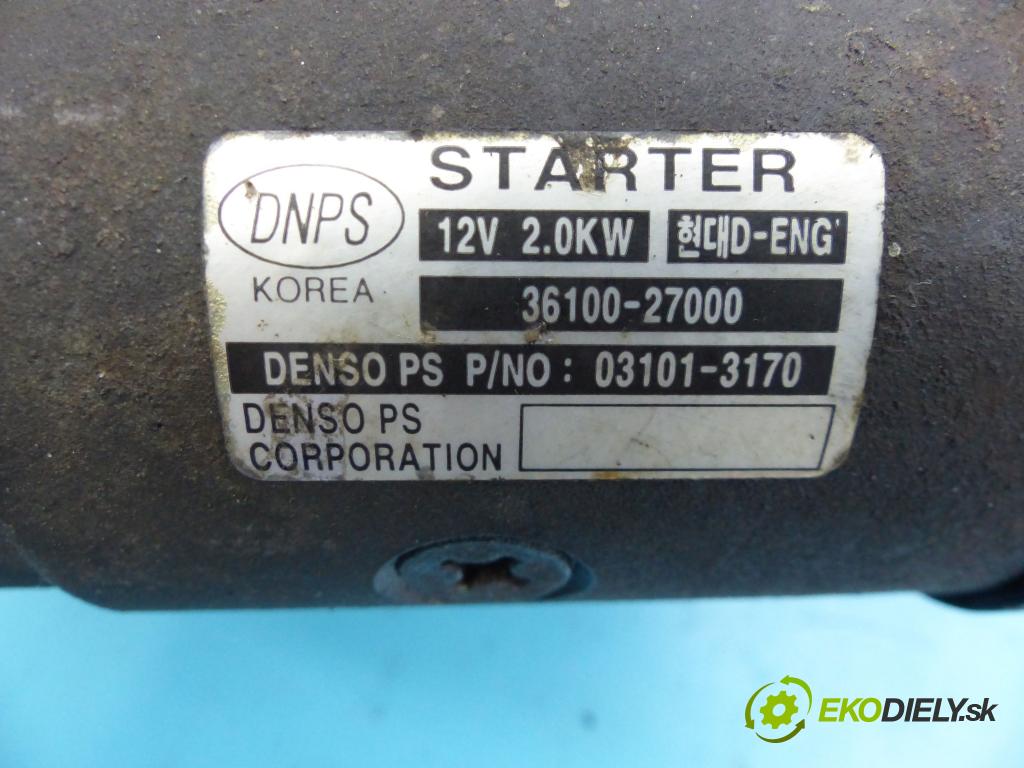 Hyundai Trajet 2.0 crdi 114 HP manual 84 kW 1991 cm3 5- štartér 36100-27000 (Štartéry)