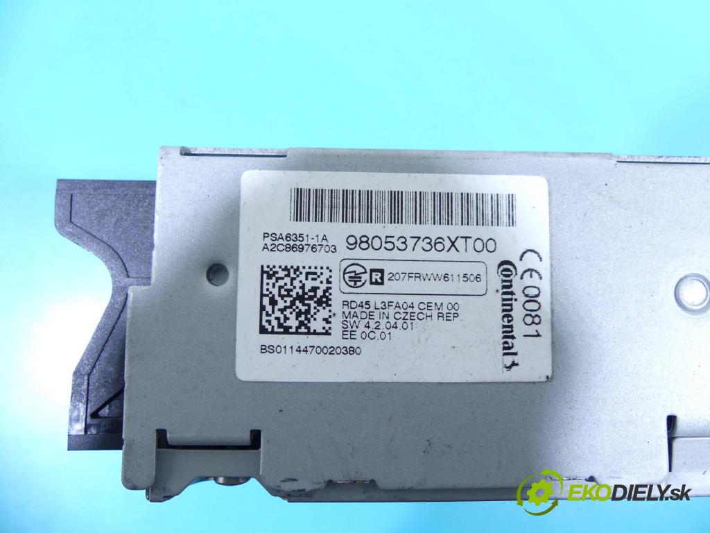 Citroen C3 II 2009-2016 1.4 hdi 68 HP manual 50 kW 1398 cm3 5- Radio originál 98053736XT