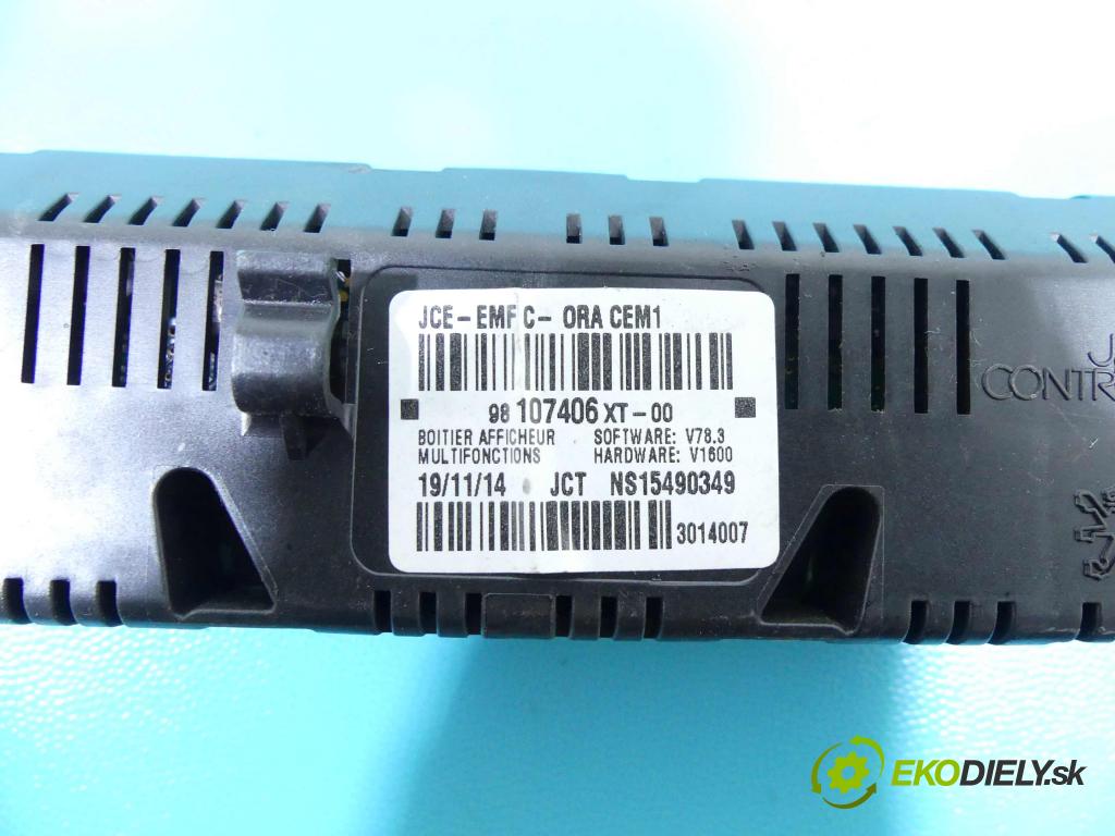 Citroen C3 II 2009-2016 1.4 hdi 68 HP manual 50 kW 1398 cm3 5- Zobrazit: 98107406XT (Prístrojové dosky, displeje)