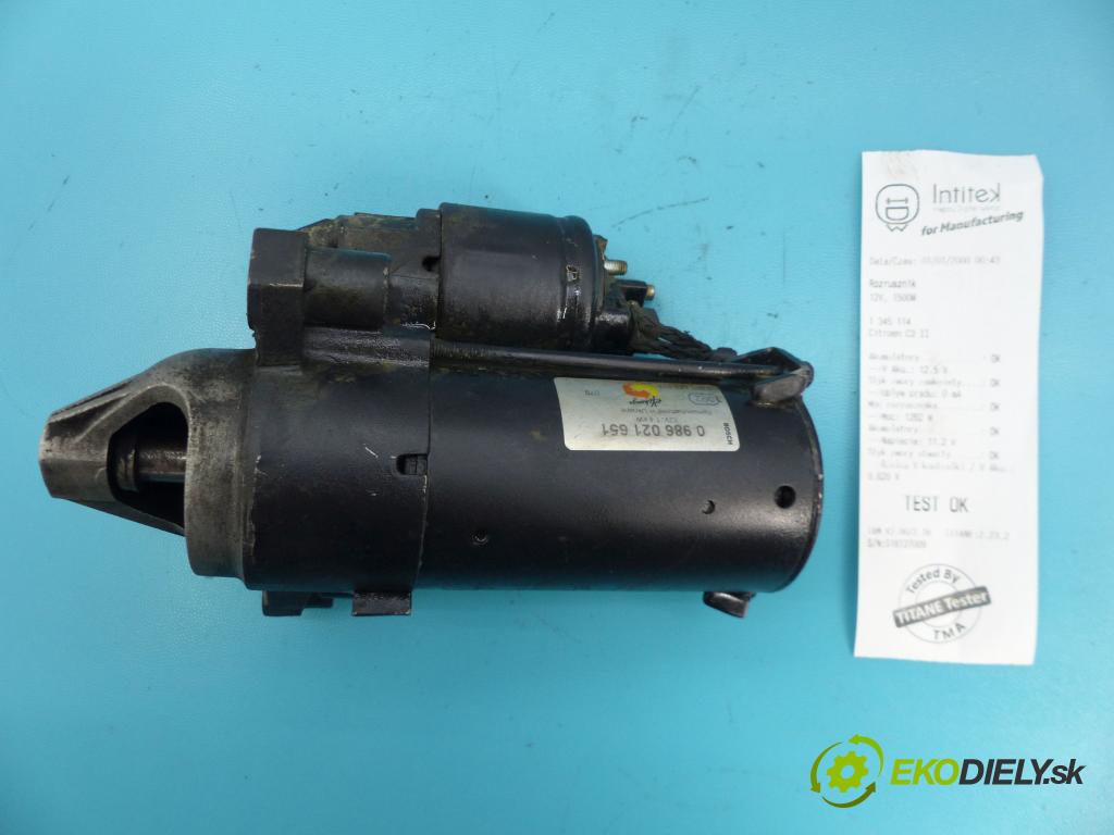 Citroen C3 II 2009-2016 1.4 hdi 68 HP manual 50 kW 1398 cm3 5- štartér 00986021651 (Štartér)