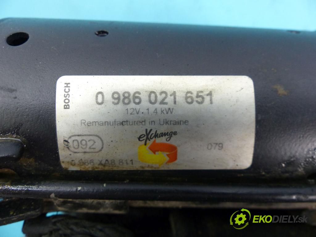 Citroen C3 II 2009-2016 1.4 hdi 68 hp manual 50 kW 1398 cm3 5- startér: 00986021651 (Startér)