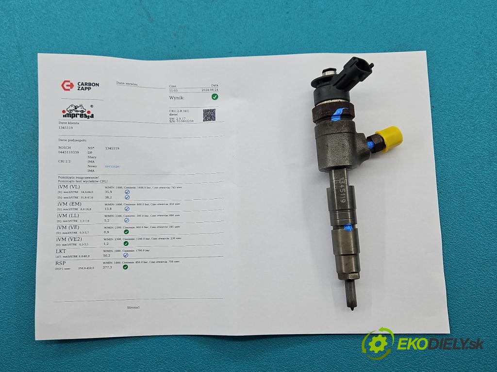 Citroen C3 II 2009-2016 1.4 hdi 68 HP manual 50 kW 1398 cm3 5- vstrek 0445110339 (Vstrekovače)