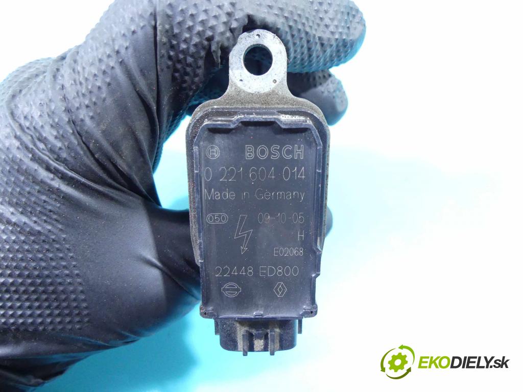 Renault Laguna III 2007-2015 2.0 16V 140 HP manual 103 kW 1997 cm3 5- cievka zapaľovacia 0221604014 (Zapaľovacie cievky, moduly)