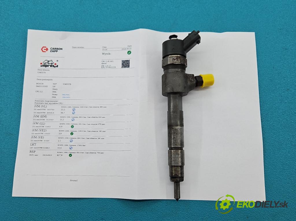 Opel Zafira B 2005-2014 1.9 cdti 120 HP manual 88 kW 1910 cm3 5- vstrek 0445110165 (Vstrekovače)