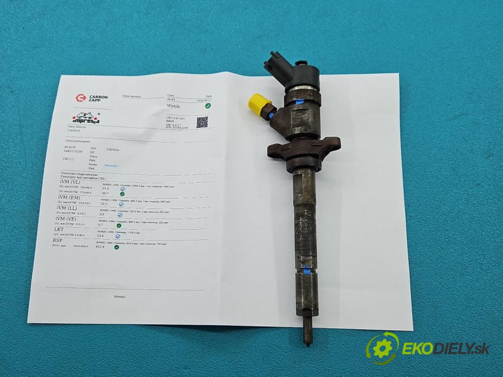 Ford Focus Mk2 2004-2011 1.6 tdci 90 HP manual 66 kW 1560 cm3 5- vstrek 0445110239 (Vstrekovače)