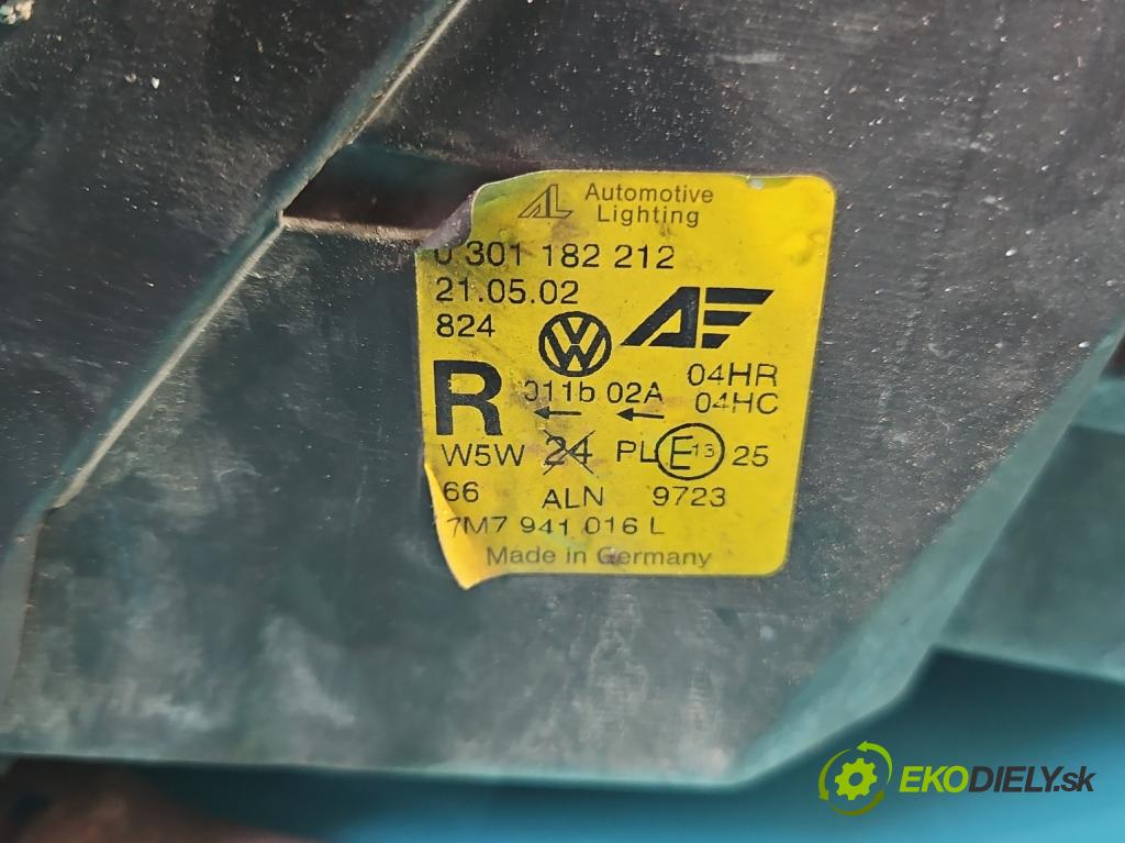 Seat Alhambra I 1996-2010 1.9 tdi 116 HP manual 85 kW 1896 cm3 5- Reflektor: pravý 0301182212 (Pravé)