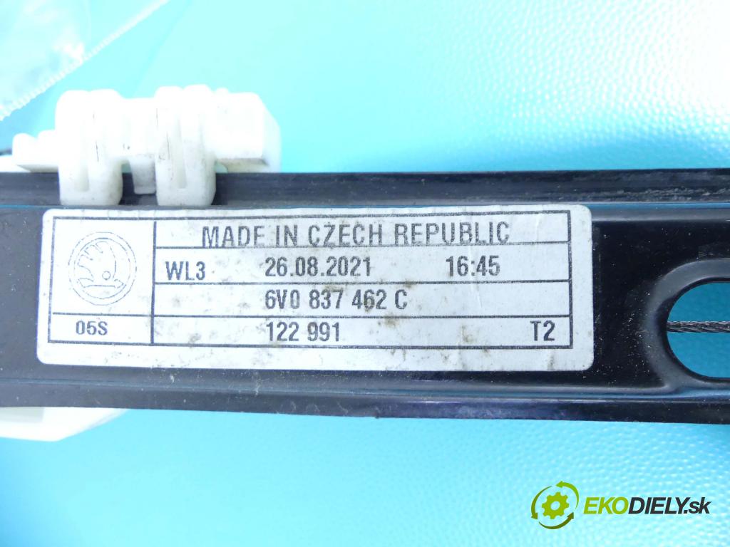 Skoda Fabia III 2014- 1.0 MPI 60 hp manual 44 kW 999 cm3 5- mechanismus stahování přední pravý 6V0837462C