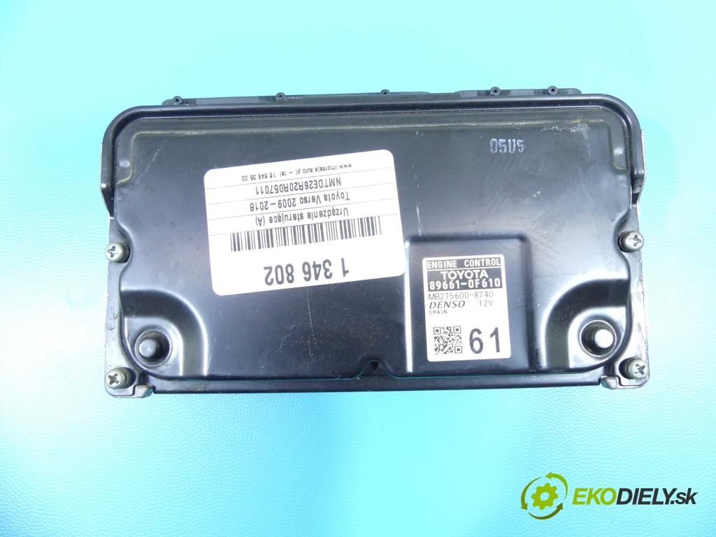 Toyota Verso 2009-2018 1.6 16V 132 hp manual 97 kW 1598 cm3 5- řídící jednotka motoru 89661-0F610