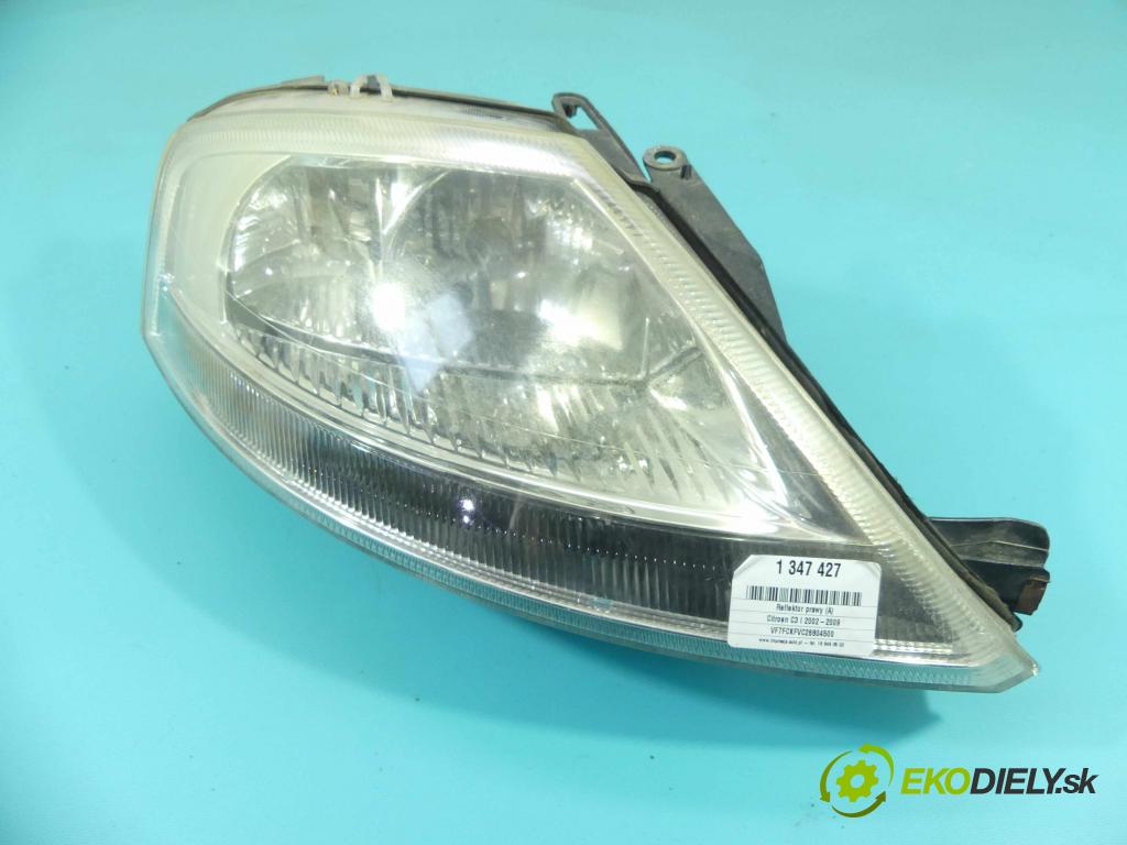 Citroen C3 I 2002-2009 1.4 73 HP manual 54 kW 1360 cm3 5- Reflektor: pravý 9647214180 (Pravé)