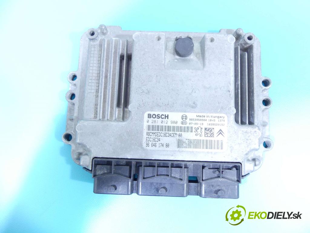 Citroen C4 Grand picasso I 2006-2013 1.6 hdi 109 hp manual 80 kW 1560 cm3 5- řídící jednotka motoru 0281012980