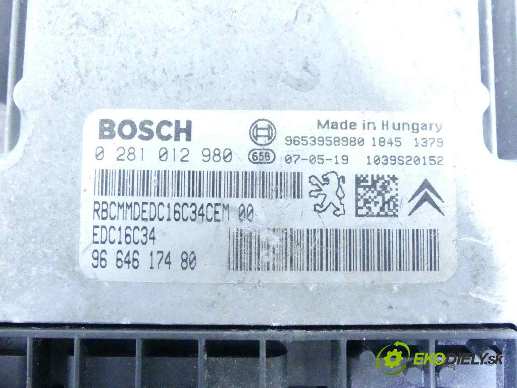 Citroen C4 Grand picasso I 2006-2013 1.6 hdi 109 hp manual 80 kW 1560 cm3 5- řídící jednotka motoru 0281012980