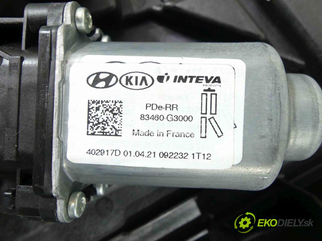 Hyundai I30 III 2016- 1.5 DPI 16V 110 hp manual 80,9 kW 1498 cm3 5- mechanismus stahování zadní pravý 83480-G4020