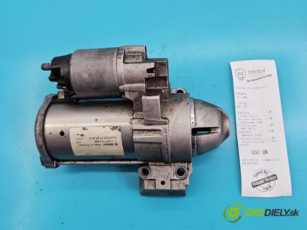 Bmw 1 F20 2011-2019 2.0d 116 HP manual 85 kW 1995 cm3 5- štartér 0001172406 (Štartéry)