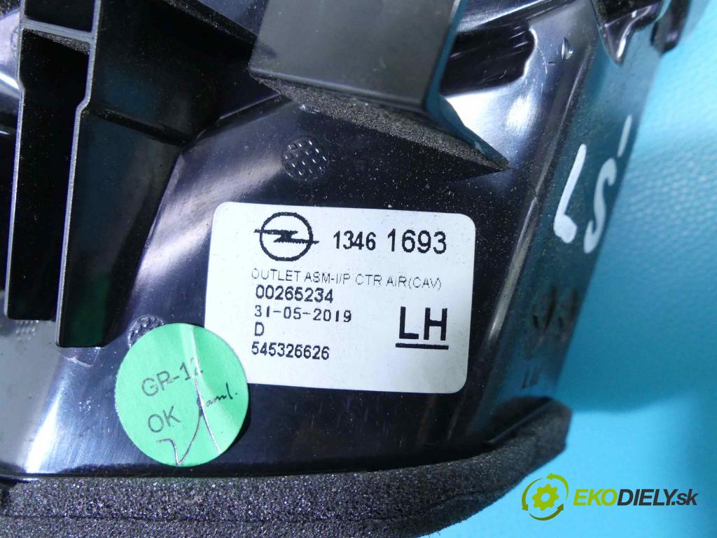 Opel Crossland 2017-2024 1.2 12V 83 HP manual 61 kW 1199 cm3 5- Mřížka: kúrenia stredová 13461693 (Mriežky kúrenia (fukáre))