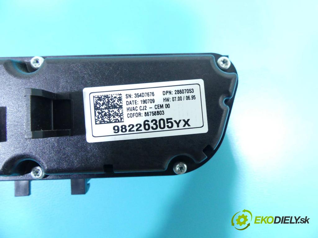 Opel Crossland 2017-2024 1.2 12V 83 HP manual 61 kW 1199 cm3 5- panel kúrenia 98226305YX
