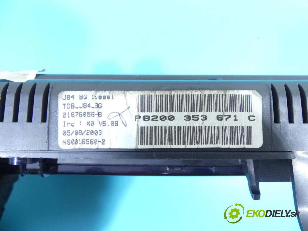 Renault Scenic II 2003-2009 1.9 dci 120 HP manual 88 kW 1870 cm3 5- prístrojovka/ budíky P8200353671C (Prístrojové dosky, displeje)