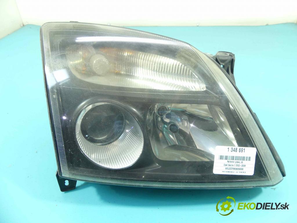 Opel Vectra C 2002-2008 2.2 16V 147 HP manual 108 kW 2198 cm3 5- Reflektor: pravý  (Pravé)