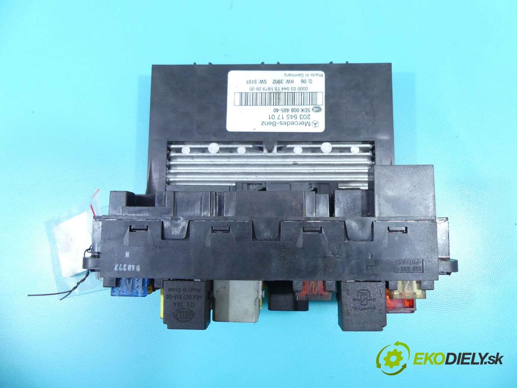 Mercedes C W203 2000-2007 1.8 kompressor (271946) 143 hp manual 105 kW 1796 cm3 4- skříňka pojistková 2035451701 (Pojistkové skříňky)