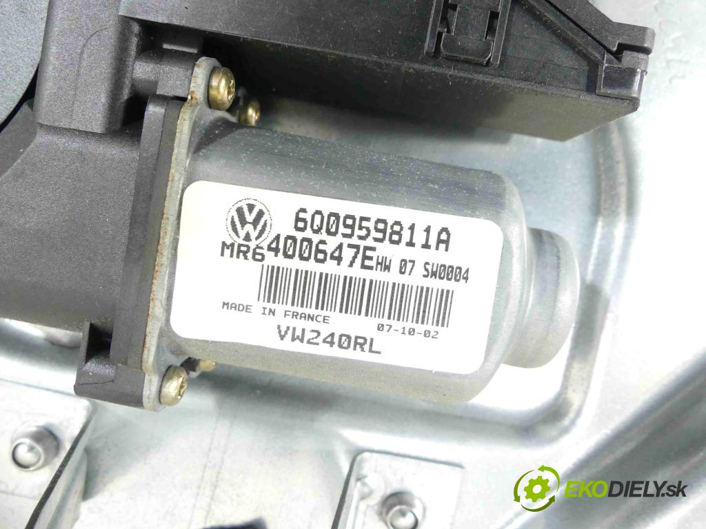 Vw Polo IV 9N 2001-2009 1.4 tdi 75 hp manual 55 kW 1422 cm3 5- mechanismus stahování zadní levý 6Q0959811A