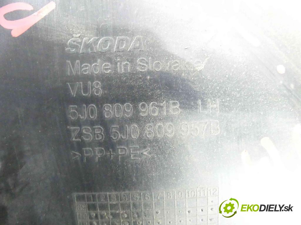 Skoda Roomster 1.4 16V 86 hp manual 63 kW 1390 cm3 5- blatník: přední levé 5J0809961B