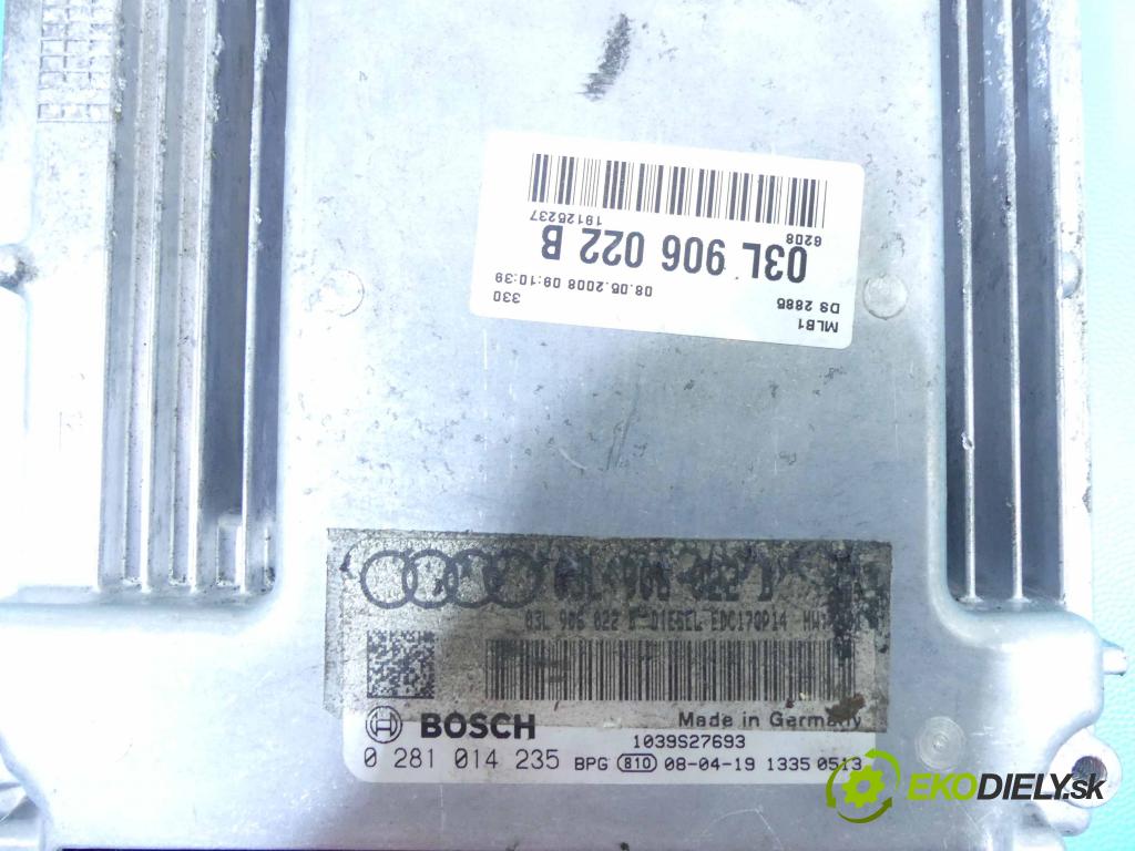 Audi A4 B8 2007-2015 2.0 tdi 143 hp manual 105 kW 1968 cm3 5- řídící jednotka motoru 0281014235