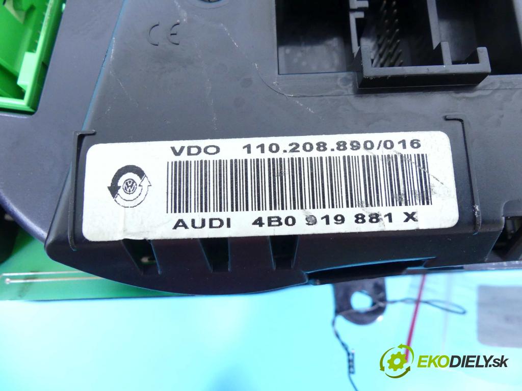 Audi A6 C5 1997-2004 2.5 tdi 150 HP manual 110 kW 2496 cm3 5- prístrojovka/ budíky 4B0919881X (Prístrojové dosky, displeje)