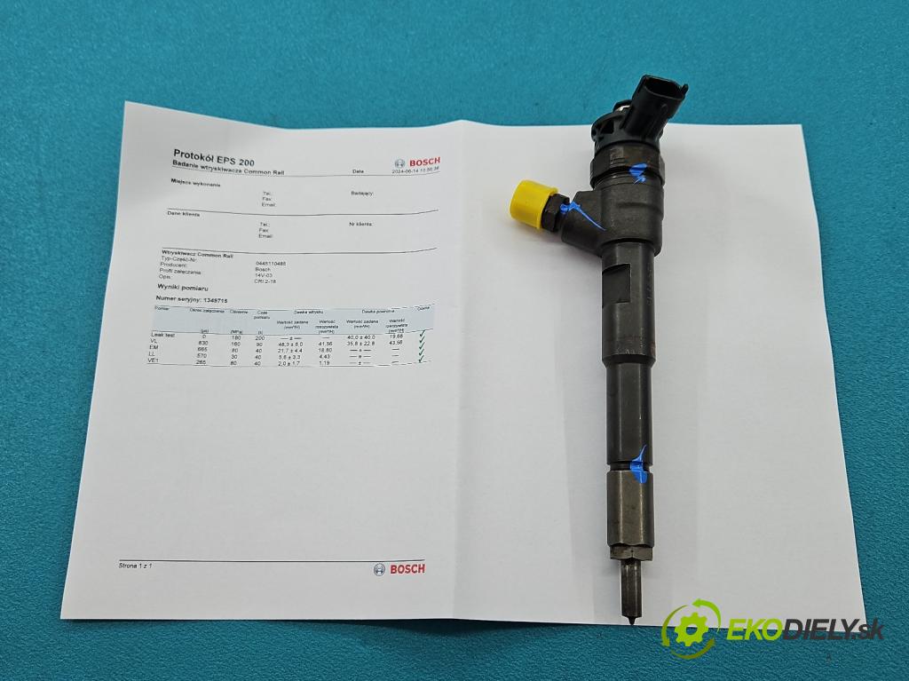 Renault Clio IV 2012-2020 1.5 dci 90 hp manual 66 kW 1461 cm3 5- vstřikovač 0445110485 (Vstřikovač paliva)