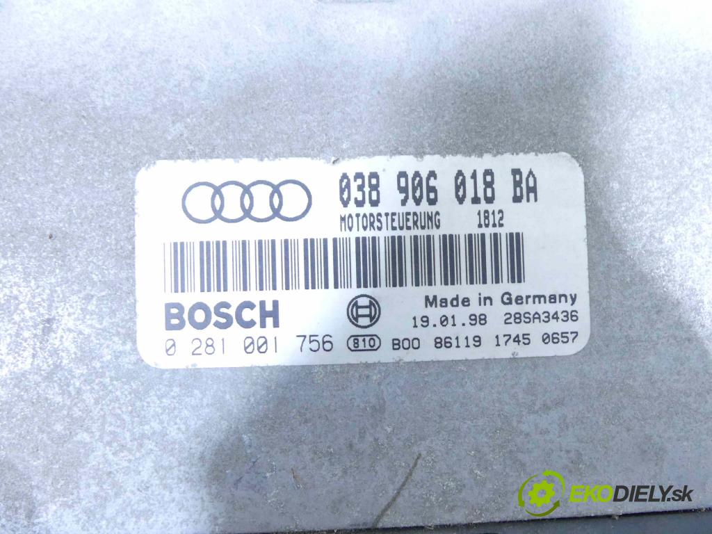 Audi A3 8L 1996-2003 1.9 tdi 110 hp manual 81 kW 1896 cm3 3- řídící jednotka motoru 0281001756