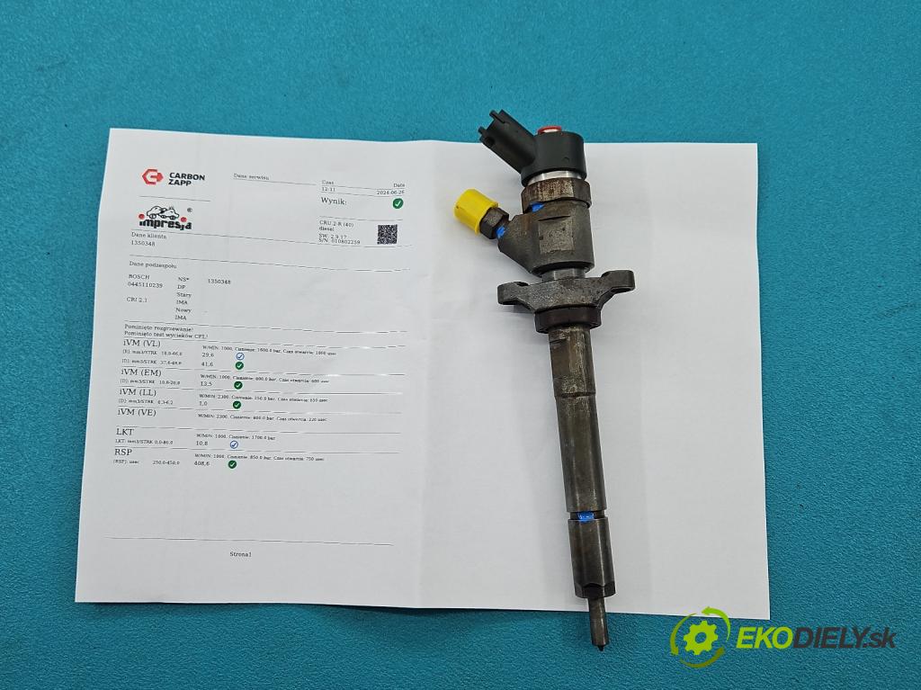 Ford Focus Mk2 2004-2011 1.6 tdci 90 HP manual 66 kW 1560 cm3 3- vstrek 0445110239 (Vstrekovače)