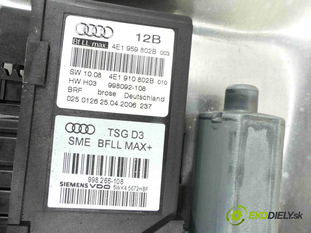 Audi A8 D3 2002-2009 4,2.0 V8 tdi 326KM automatic 240 kW 4134 cm3 4- mechanismus stahování přední pravý 4E1959802B