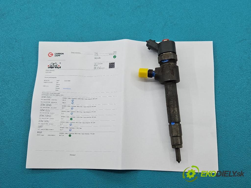 Saab 9-3 II 2002-2012 1.9 TiD 120 HP manual 88 kW 1910 cm3 4- vstrek 0445110165 (Vstrekovače)