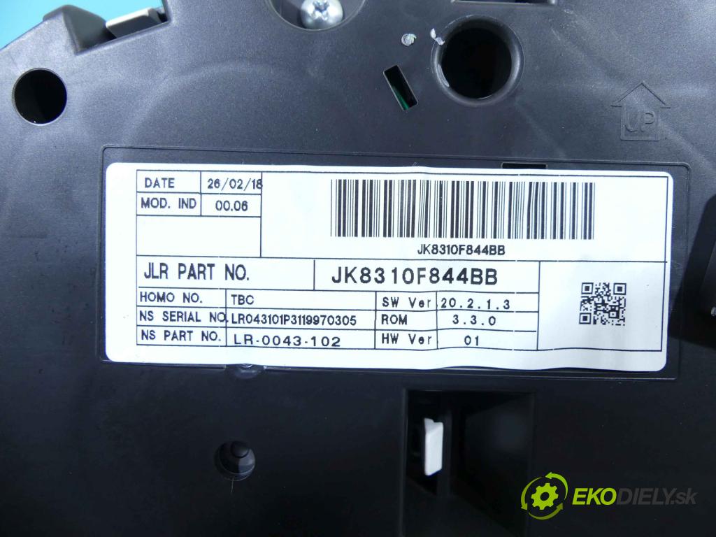 Jaguar F-Pace 16- 2.0d 179KM automatic 132 kW 1999 cm3 5- prístrojovka/ budíky JK8310F844BB (Prístrojové dosky, displeje)