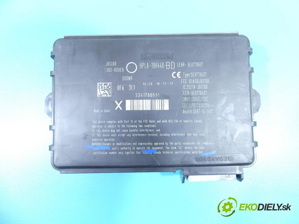 Jaguar F-Pace 16- 2.0d 179KM automatic 132 kW 1999 cm3 5- modul riadiaca jednotka HPLA-19H440-BD (Ostatné)