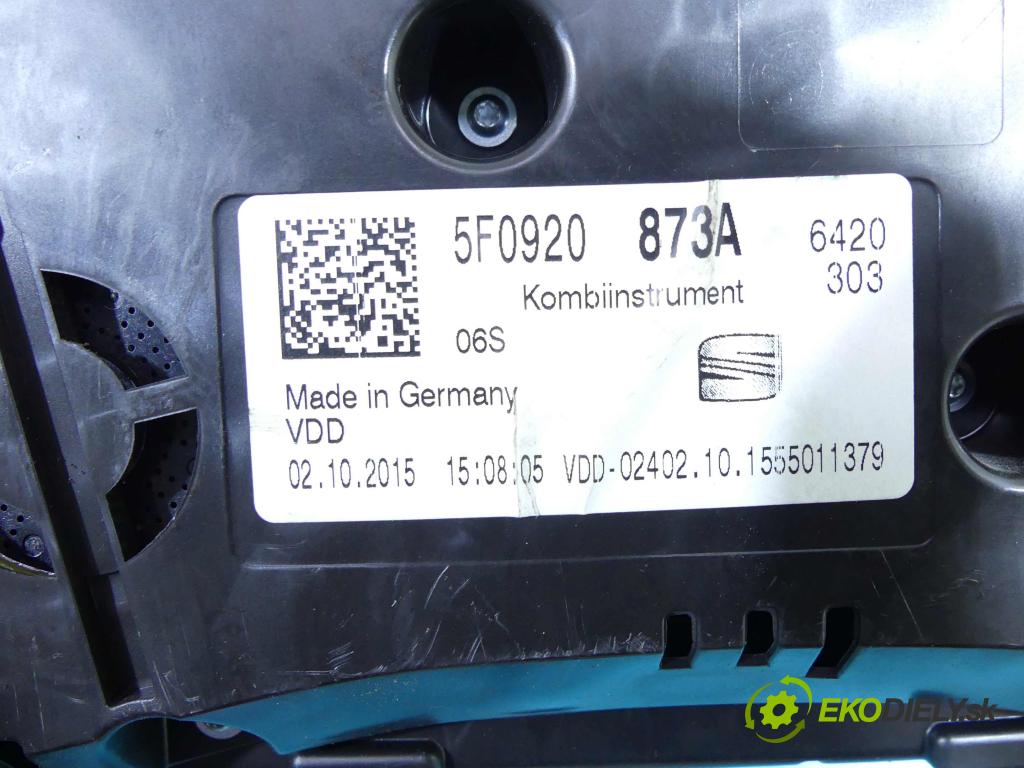 Seat Leon III 2012-2020 1.6 tdi 110 HP manual 81 kW 1598 cm3 5- prístrojovka/ budíky 5F0920873A (Prístrojové dosky, displeje)