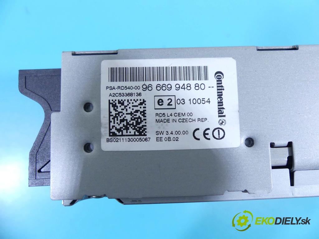 Peugeot 508 2010-2018 2.0 hdi 140 HP manual 103 kW 1997 cm3 4- Radio originál 9666994880