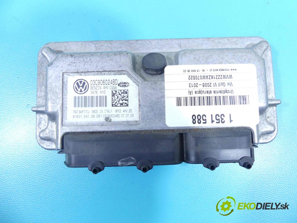 Vw Golf VI 2008-2013 1.4 16V 80 hp manual 59 kW 1390 cm3 5- řídící jednotka motoru 03C906024BD