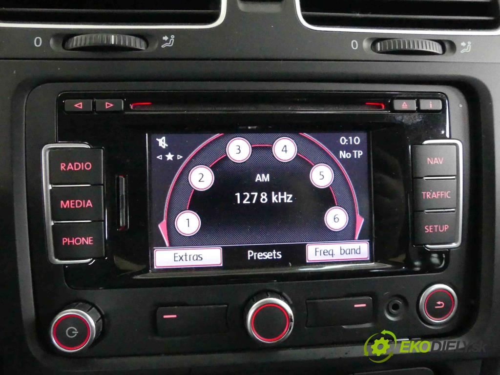 Vw Golf VI 2008-2013 1.4 16V 80 HP manual 59 kW 1390 cm3 5- Radio originál 3C0035270