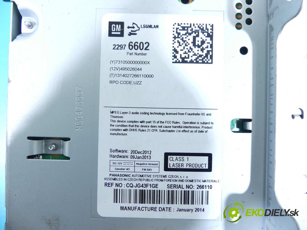 Opel Astra IV 2009-2015 1.7 cdti 131 HP manual 96 kW 1686 cm3 5- Radio originál 22976602